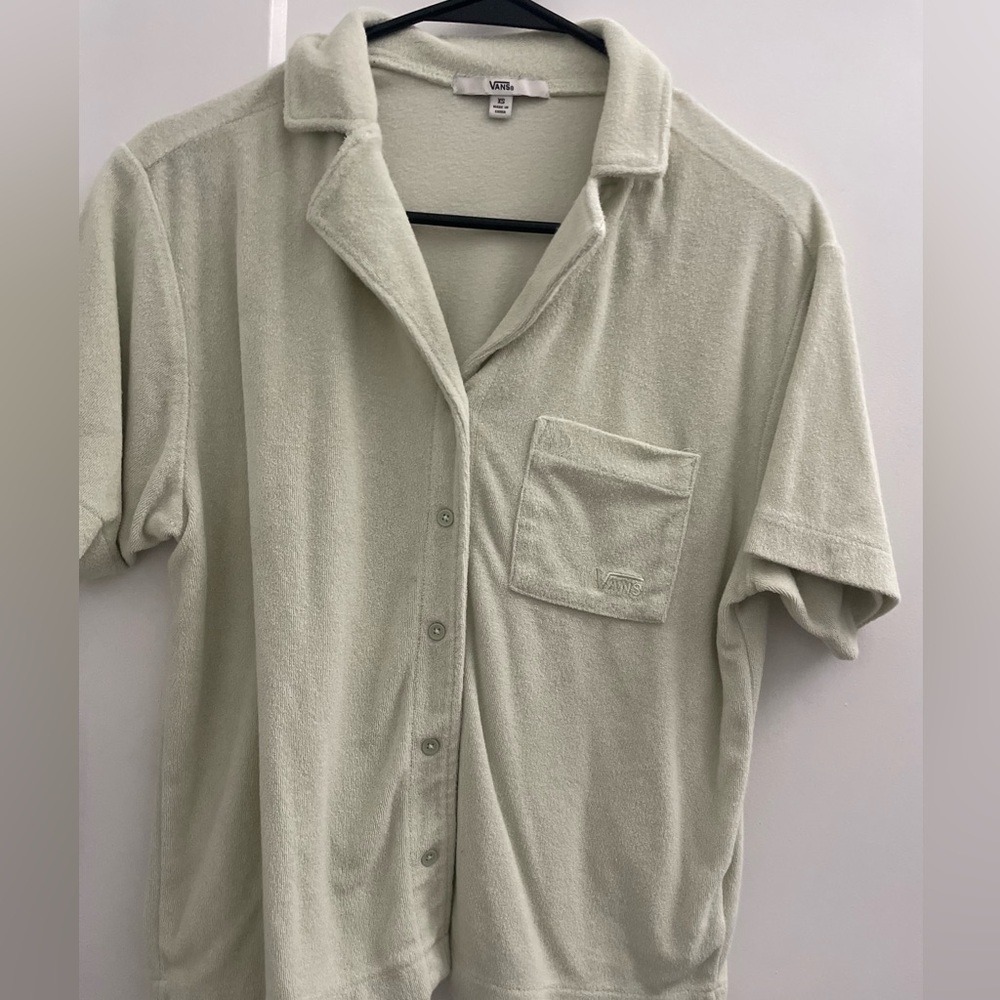 Vans Short Sleeve Terry Shirt in Pale Sage